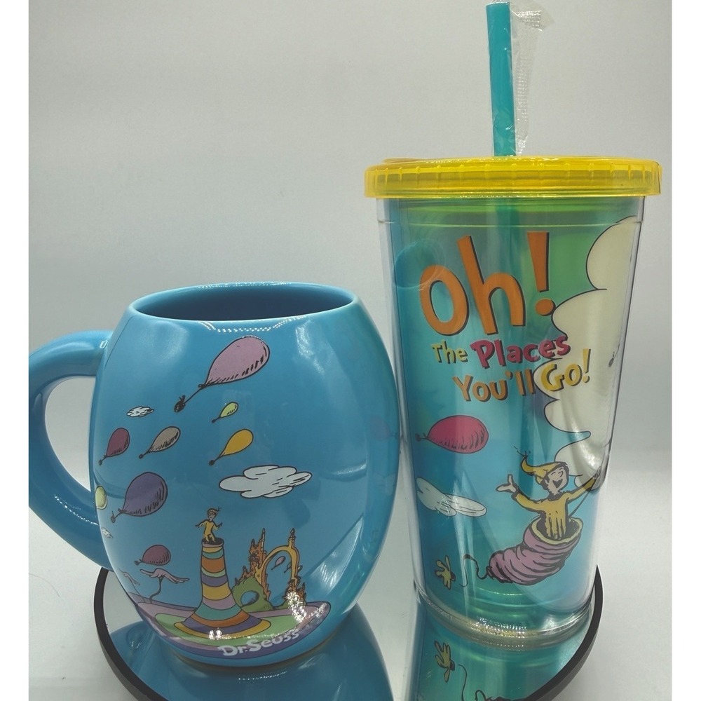 Dr. Seuss 2017 OH THE PLACES YOU'LL GO 18 Oz  Coffee Mug & Tumbler Set GRAD GIFT